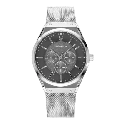 Afbeelding van Orphelia Saffiano Horloge silvercoloured, Heren, Maat: One Size, Silver coloured