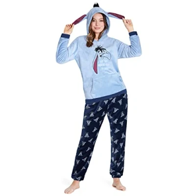 Afbeelding van Disney Pyjama voor dames, pyjamaset van fleece, Stitch Minnie Iejoor