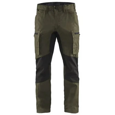 Image de Pantalon services stretch vert olive/noir