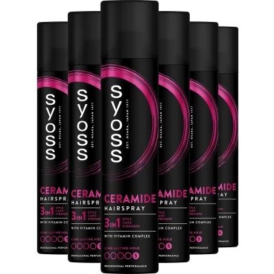 Afbeelding van Syoss Ceramide Haarspray 6x300 ml Voordeelverpakking