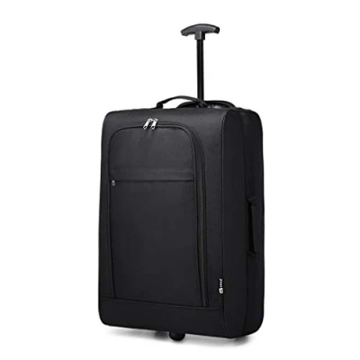 Afbeelding van Kono Handbagage, zacht, licht, met 2 wielen, vliegtuig, reizen, bagage, van 600D polyester, zwart.