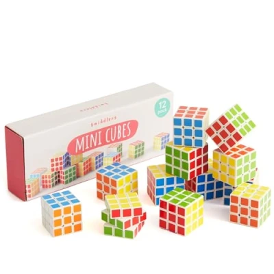 Afbeelding van THE TWIDDLERS 12 Mini Puzzel Speed Cube Fidget Toys, 3x3 Perfect als Party Bag Fillers voor kinderen, Brain Teasers Multipack Classroom Rewards Prijzen 3cm