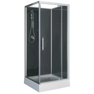 Afbeelding van Xellanz Domino complete douchecabine 80x80x210 alu mat 5mm glas