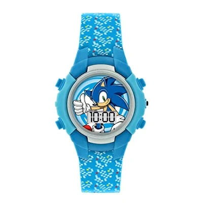 Afbeelding van Sonic The Hedgehog SNC4036 Digitaal kwartshorloge voor jongens, met siliconen band, Blauw, riem, Riem
