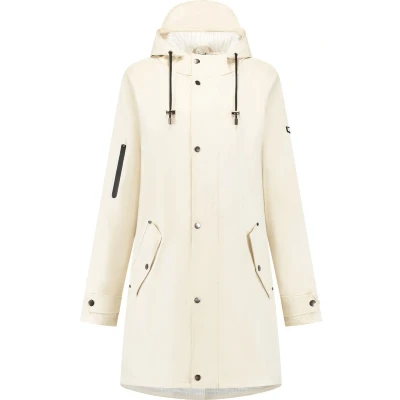 Afbeelding van Mirage Regenjas Rainfall Trenchcoat maat S gemaakt van polyester soft touch off white
