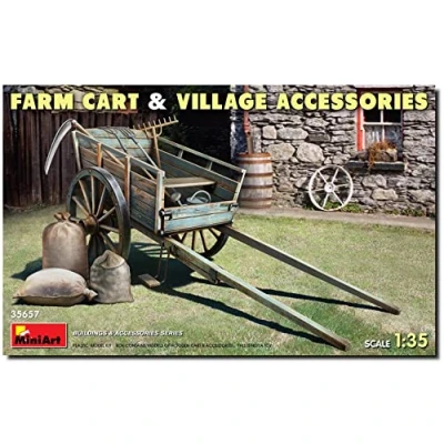 Afbeelding van 1:35 MiniArt 35657 Farm Cart and Village Accessoires Plastic Modelbouwpakket