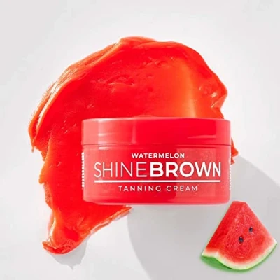 Afbeelding van BYROKKO Original Shine Brown Watermelon bruiningscrème 200 ml Instant bruiningsjam hydraterend en niet plakkerig met 100% natuurlijke wortelolie, sheaboter vitamine E