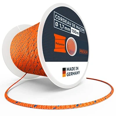 Afbeelding van Presch Metselaarstouw 100 m ⌀1,7 mm Polyester Scheur en weerbestendig uitlijnkoord met spoel Knoopbestendig constructiekoord