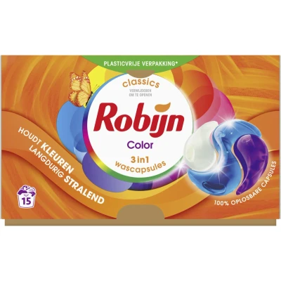 Afbeelding van Robijn Wascapsules 3 in 1 Color 15 stuks