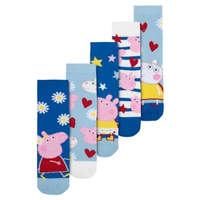 Afbeelding van United Labels Peppa Pig sokken voor meisjes, blauw, 5 paar, Blauw