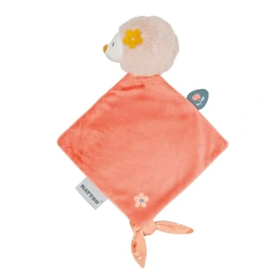 Afbeelding van Nattou Egel Zoe Knuffeldoekje Doudou 30x20 cm Koraal