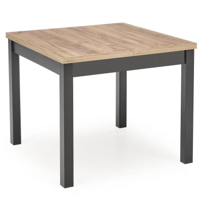 Afbeelding van Vierkant eettafel Tiago Uitschuifbaar 90x90 cm eiken met zwart