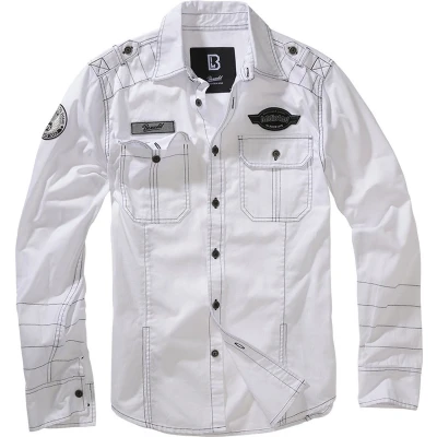 Afbeelding van Brandit LUIS Vintage Overhemd, Heren, Maat: 3XL, White