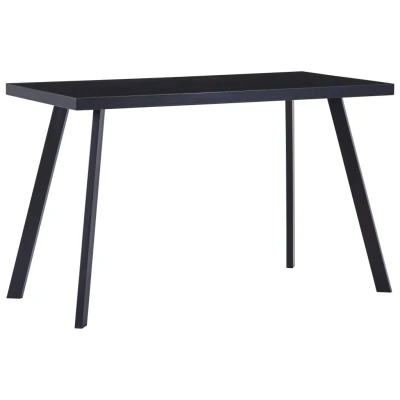 Afbeelding van Eettafel 120x60x75 cm gehard glas zwart