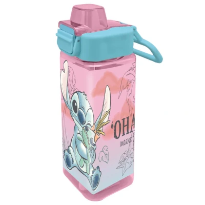 Afbeelding van Disney Lilo &amp; Stitch Drinkfles Bidon Vierkant Roze 500 ml. 7 x 22 CM Schoolbeker