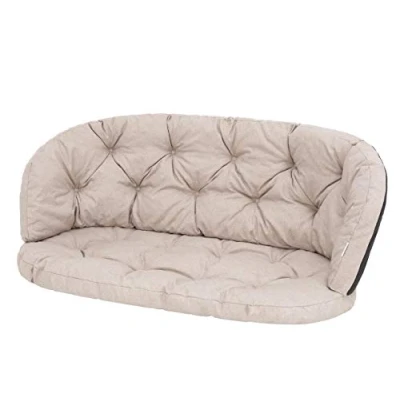 Afbeelding van HOBBYGARDEN stoelkussen voor rotanstoel, bank, schommelbank, tuin, schommel, rustruimte, 106 x 50 cm, beige