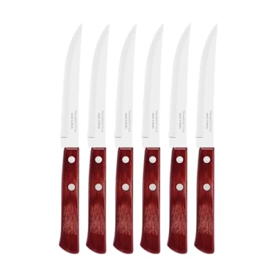 Afbeelding van Domestic by Mäser, Polywood Set van 6 roestvrijstalen steakmessen 21 cm