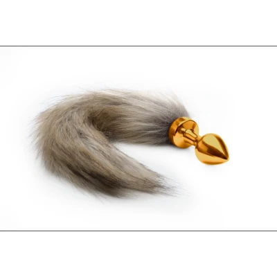 Afbeelding van Ouch! Metalen Buttplug met Vossenstaart Goud