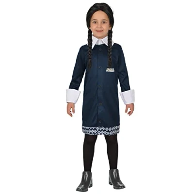 Afbeelding van Ciao Woensdag kostuum voor meisjes, originele Addams Family (maat 5 7 jaar), 11143,5 7, zwart, jaar