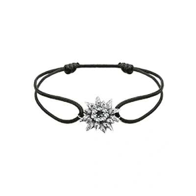 Afbeelding van Elli Edelweiss Flower Armband, Dames, Maat: 18, Schwarz/silberfarben
