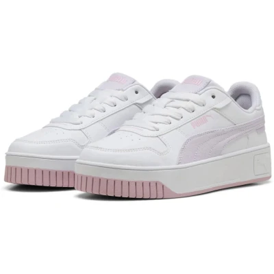 Afbeelding van Puma Carina Street Beach Florals JR Unisex Sneakers laag voor kinderen, Maat: 37.5, White/lilac frost/rose mauve Hoogwaardig imitatieleer
