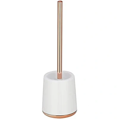 Afbeelding van MSV Coruna Toilet/wc borstel in houder kunststof wit/koper 38 x 12 cm Luxe uitstraling