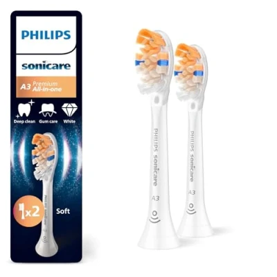 Afbeelding van Philips Sonicare Premium All in One A3 Opzetborstels voor Elektrische Tandenborstel Wit Verpakking van 2 HX9092/87