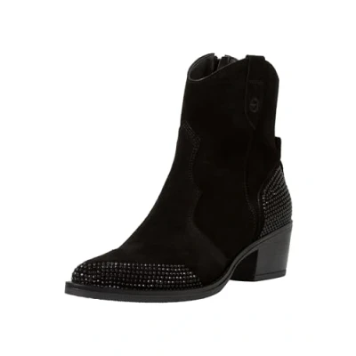 Afbeelding van Tamaris Cowboy/Bikerlaarsjes, Dames, Maat: 37, Black comb Leer