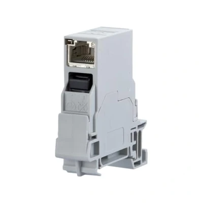 Afbeelding van BTR dubbele koppeling voor DIN rail CAT 6 RAL 7035
