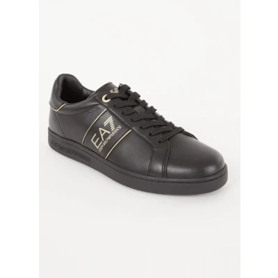 Afbeelding van EA7 Emporio Armani Classic Unisex Sneakers laag, Maat: 42 2/3, Triple black/gold Leer