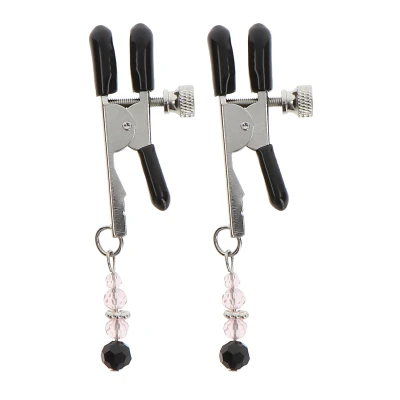Afbeelding van Taboom Adjustable clamps With Beads Bondage / SM Nipple Zilver