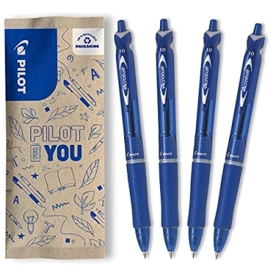 Afbeelding van Pilot FLW538950 Acroball balpen, intrekbaar, blauw, 4 stuks