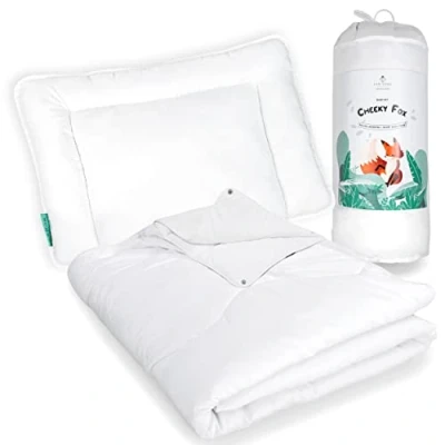 Afbeelding van FAM&#039; Home Cheeky Fox beddengoed voor kinderen, 4 seizoenen, babydekbed 100 x 135 cm en kussen 40 60 cm, Oeko Tex gecertificeerd, dekbed alle seizoenen van microvezel, geschikt een bed