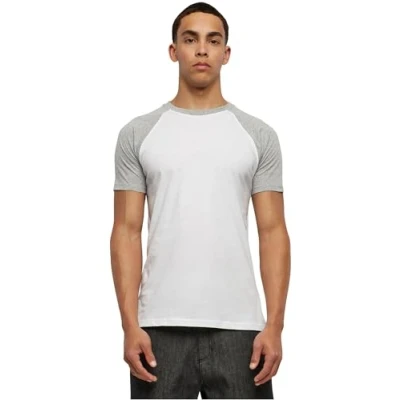 Afbeelding van Urban Classics Raglan Contrast Tshirt print, Heren, Maat: 4XL, White/ mottled light grey