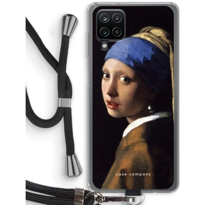 Afbeelding van hoesje met Koord geschikt voor Samsung Galaxy A12 The Pearl Earring Telefoonhoesje Zwart Bescherming aan alle Kanten en Over de Schermrand