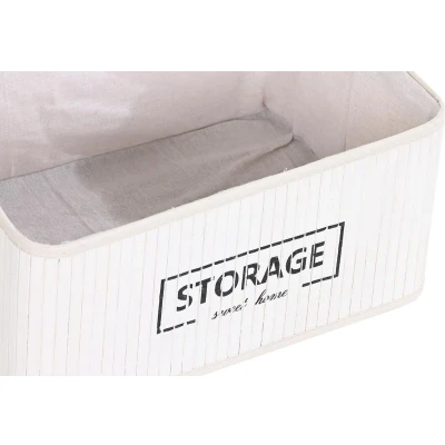 Afbeelding van Mandenset DKD Home Decor Wit Bamboe 40 x 30 46 cm (5 Onderdelen)