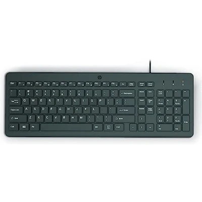 Afbeelding van HP 150 Bedrade QWERTZ Toetsenbord Layout 12 Fn Toetsen Werkt met Windows &amp; Mac Stille Zwart