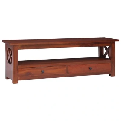 Afbeelding van Tv meubel 115x30x40 cm massief mahoniehout bruin