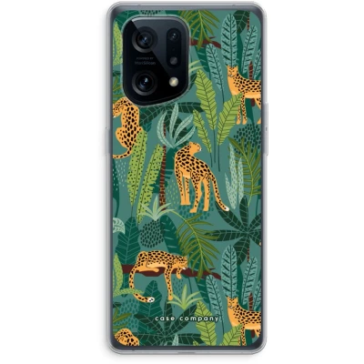 Afbeelding van Case Company® hoesje geschikt voor Oppo Find X5 Luipaard 2 Soft Cover Telefoonhoesje Bescherming aan alle Kanten en Schermrand
