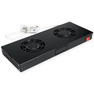Afbeelding van ROLINE 19 inch dakventilatorunit 2 ventilatoren , Thermostaat zwart