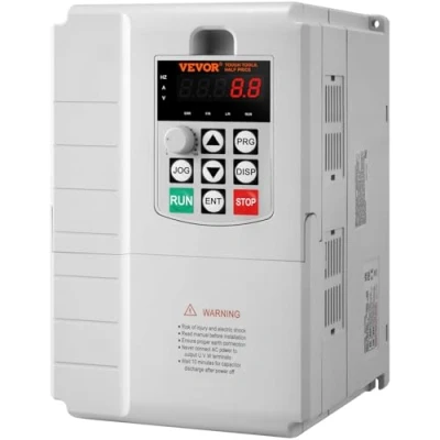 Afbeelding van VEVOR VFD 10 HP, frequentiedimmer 7,5 kW, 34 A, eenfasige ingang 220 V 240 met driefasige uitgang V, frequentieomvormer 0 400 Hz voor AC motorsnelheidsregeling, dimmer