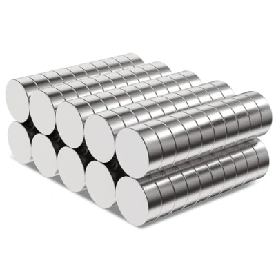 Afbeelding van Neodymium magneten, 100 stuks, klein, rond, 6 x 2 mm, voor magneetbord, koelkast, whiteboard, prikbord, deur, kaart