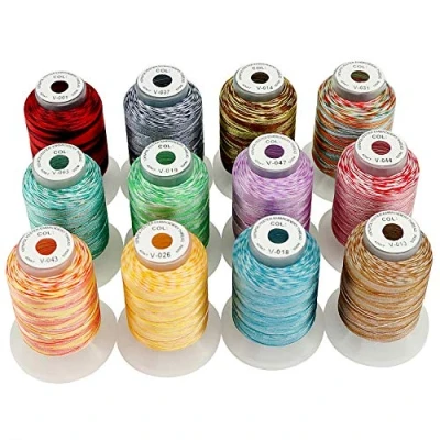 Afbeelding van New brothread 12 veelkleurige polyester borduurmachine voor Brother/Babylock/Janome/Singer/Kenmore Machine 500M (550Y) / spoelassortiment2