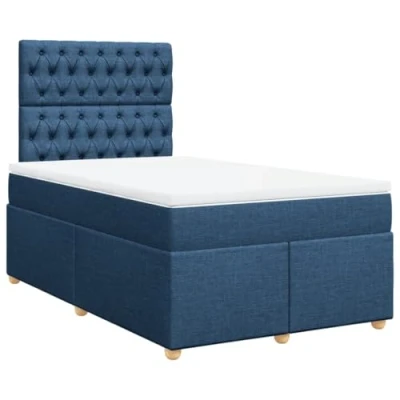 Afbeelding van vidaXL Boxspring met matras stof blauw 120x200 cm