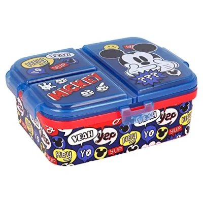 Afbeelding van Stor Lunchbox voor kinderen, multi XL, met 4 vakken Mickey Mouse