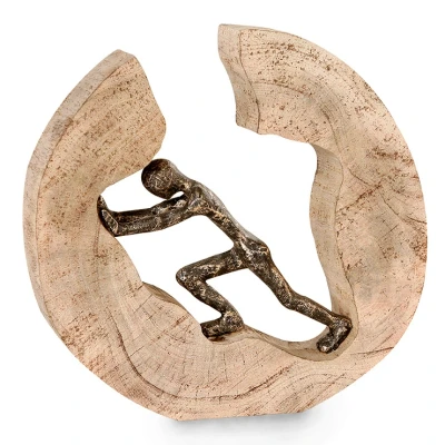 Afbeelding van Gilde Sculptuur in hout &#039;Pushing&#039;