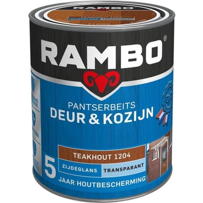Afbeelding van Rambo Pantserbeits Deur &amp; Kozijn Transparant Zijdeglans Teakhout 1204
