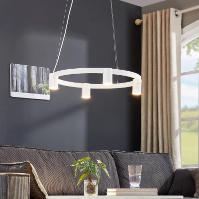 Afbeelding van Arcchio hanglamp 4lichts aluminium, keramiek GU10 wit