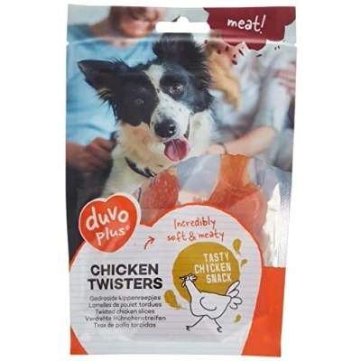 Afbeelding van Duvoplus Hondensnack Hond Meat! Kippentwisters 80gr ± 12st Tray