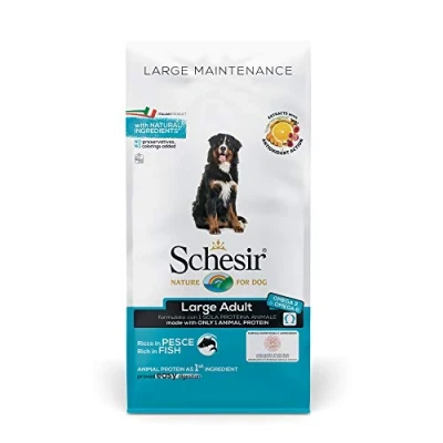 Afbeelding van 12kg Schesir Dog Large Adult met vis droogvoer voor honden
